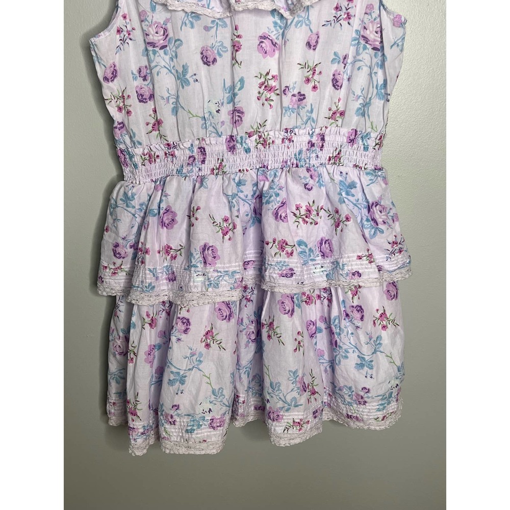 LoveShackFancy Floral Mini Dress in Lavender and White - Picture 11 of 11